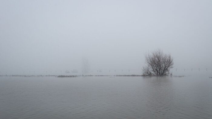 Hoog water langs de IJssel bij Zutphen