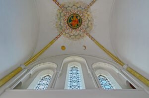 Naar boven kijken: plafondschildering van de toren van de Walbur