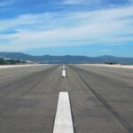 De landingsbaan van het vliegveld van Gibraltar